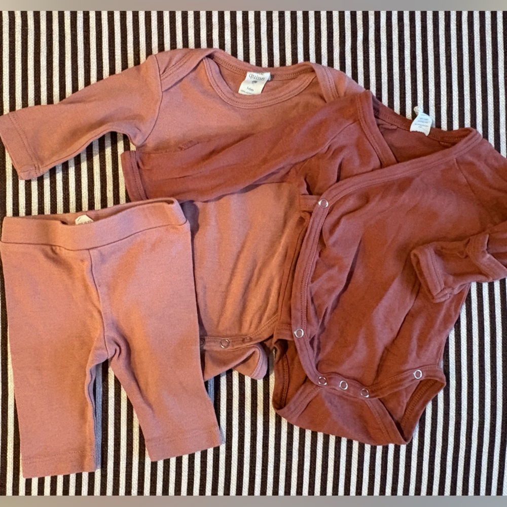 Kate Quinn Set of Three Pink Onesies and Pants